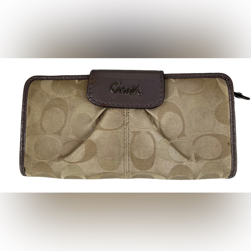 Coach Signature C Jacquard and Patent Leather Wallet